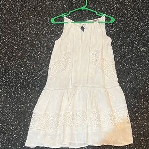 Chelsea28 Girls' Cream Embroidered Sleeveless Dress